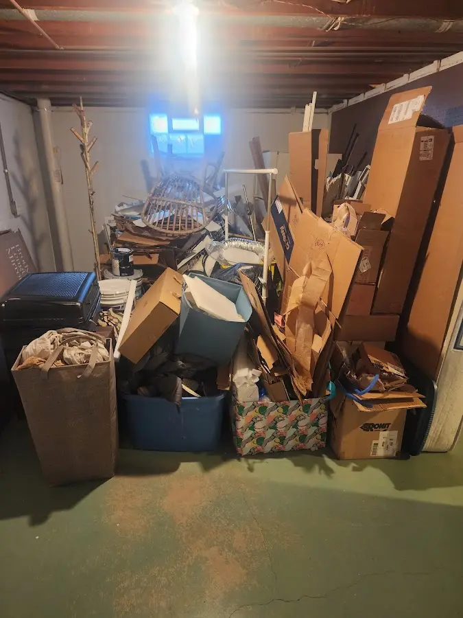 Roll-off dumpster container at job site for Concrete Dumpster Rental in Plainfield